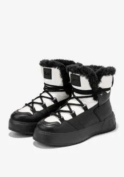 D.Franklin Court Bomb V2 White|Damen Plattform-Stiefel|Stiefel