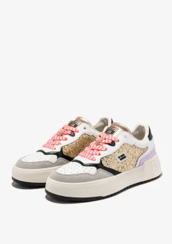 D.Franklin Court Flag Glitter Gold|Damen Plattform-Sneakers|Sneakers