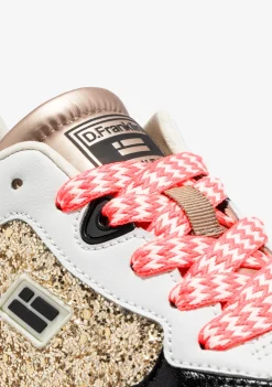 D.Franklin Court Flag Glitter Gold|Damen Plattform-Sneakers|Sneakers