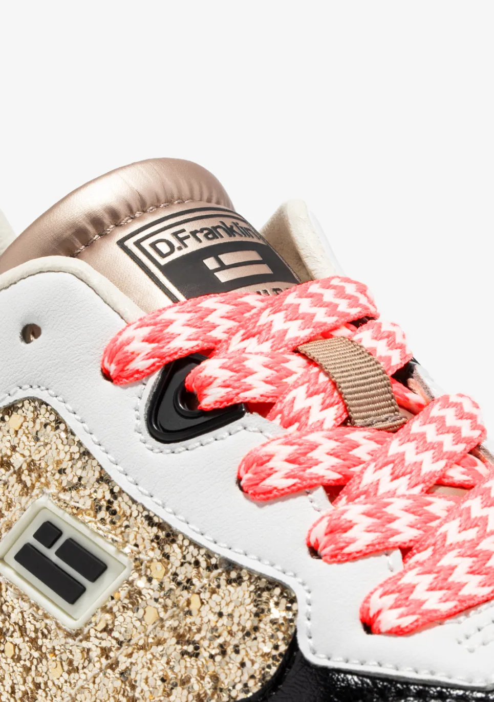 D.Franklin Court Flag Glitter Gold|Damen Plattform-Sneakers|Sneakers