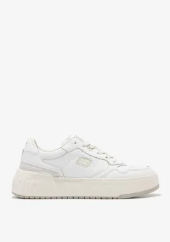 D.Franklin Court Tennis Basic Leather White|Damen Sneakers|Plattform-Sneakers