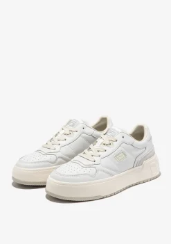 D.Franklin Court Tennis Basic Leather White|Damen Sneakers|Plattform-Sneakers
