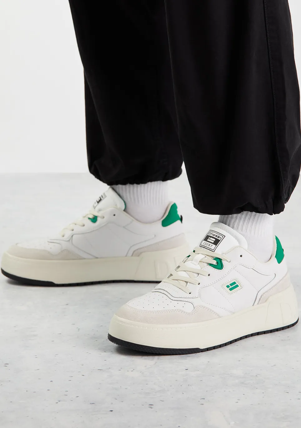 D.Franklin Court Tennis Basic White / Green|Herren Sneakers