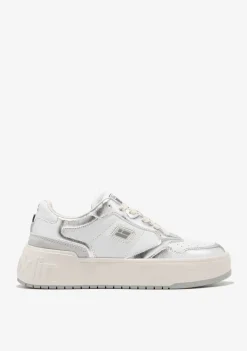 D.Franklin Court Tennis Basic White / Silver|Damen Plattform-Sneakers|Sneakers