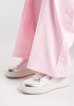 D.Franklin Court Tennis Basic White / Silver|Damen Plattform-Sneakers|Sneakers