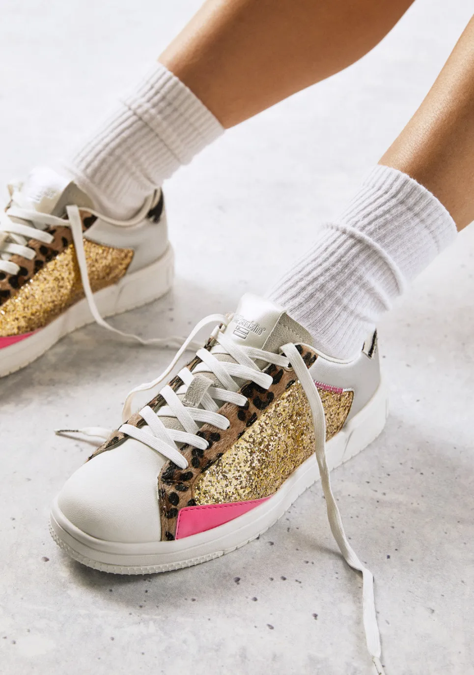 D.Franklin Court V2 Tennis Basic Glitter Gold Leo|Damen Sneakers