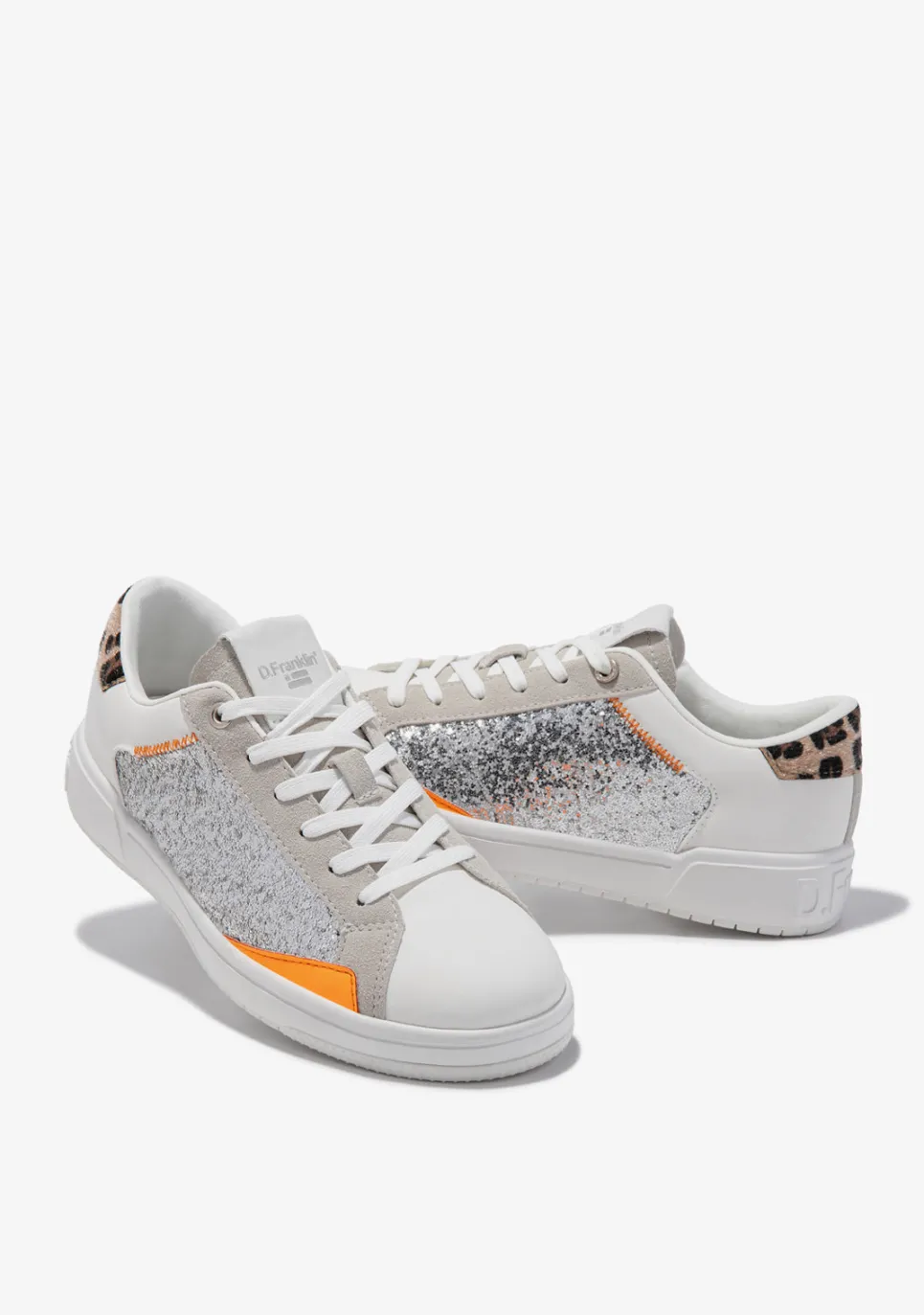 D.Franklin Court V2 Tennis Basic Glitter Silver Leo|Damen Sneakers