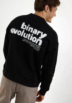 D.Franklin Crewneck Binary Oversize Sweatshirt Black|Damen Sweatshirts|Sweatshirts