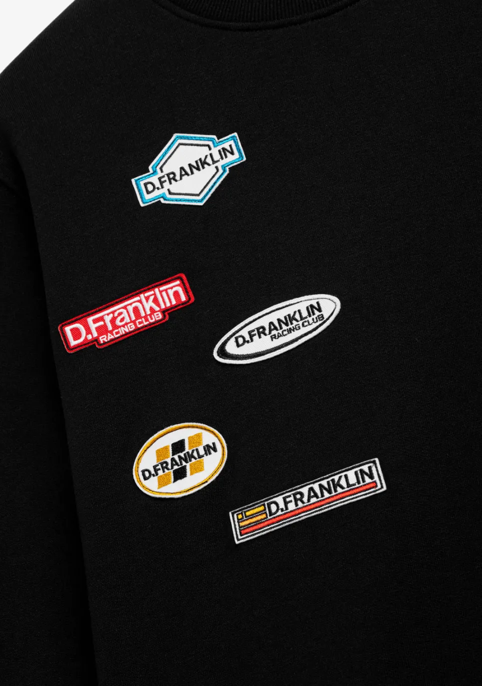 D.Franklin Crewneck Racing Club Sweatshirt Black|Damen Sweatshirts|Sweatshirts