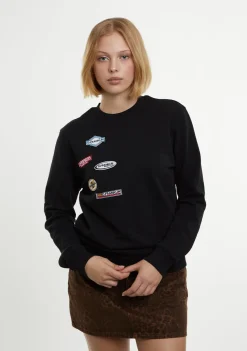 D.Franklin Crewneck Racing Club Sweatshirt Black|Damen Sweatshirts|Sweatshirts