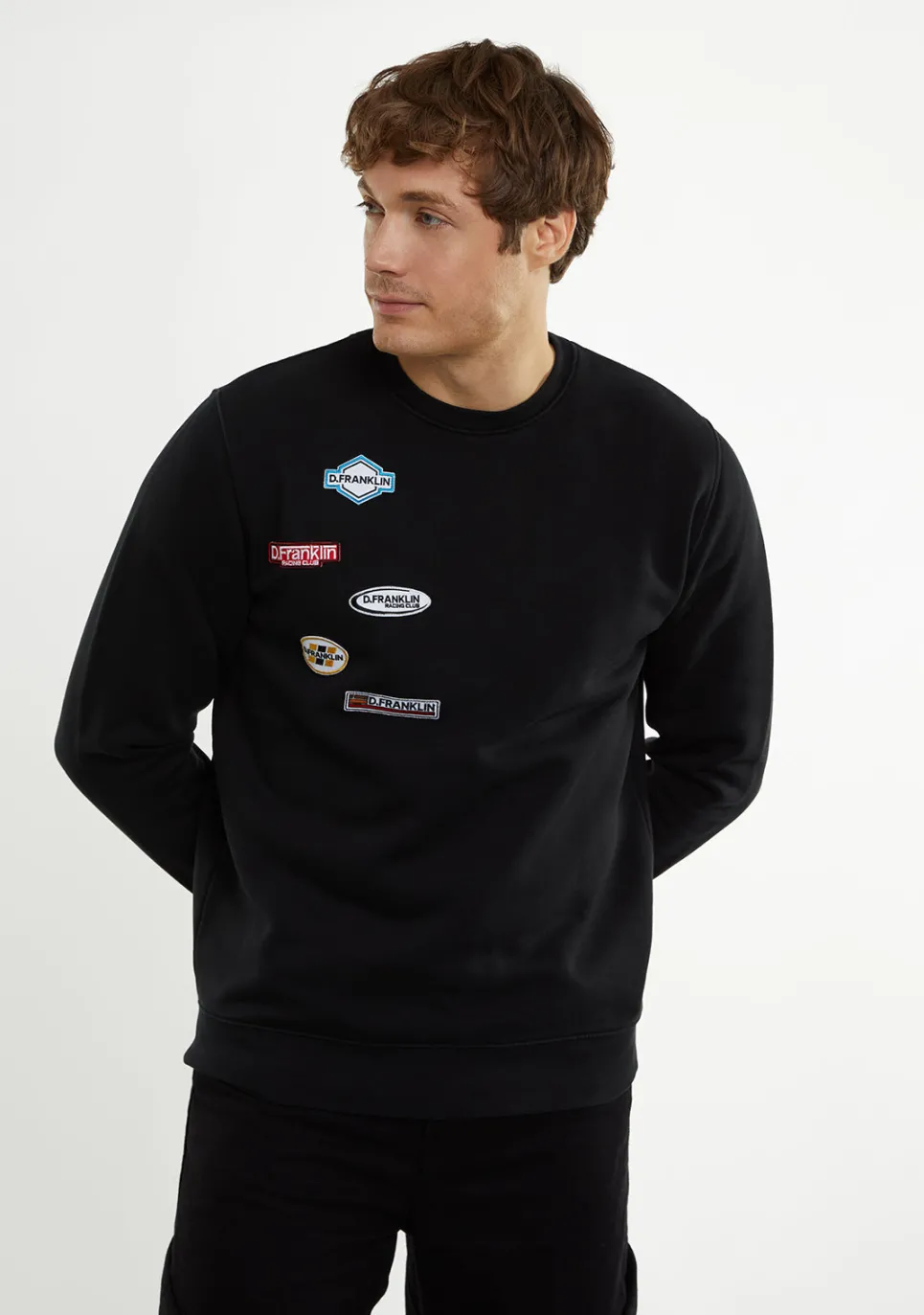 D.Franklin Crewneck Racing Club Sweatshirt Black|Damen Sweatshirts|Sweatshirts