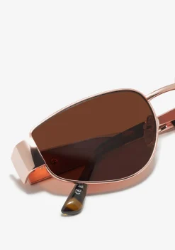 D.Franklin Cuprum Pilot Rose Gold / Brown|Damen Eckige Sonnenbrillen|Eckige Sonnenbrillen