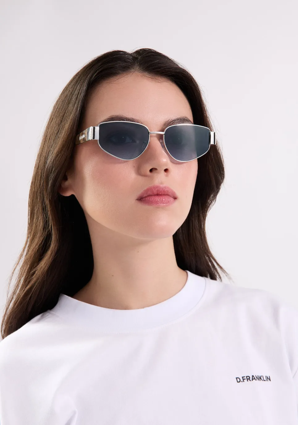 D.Franklin Cuprum Pilot Silver / Gradient Blue|Damen Eckige Sonnenbrillen|Eckige Sonnenbrillen