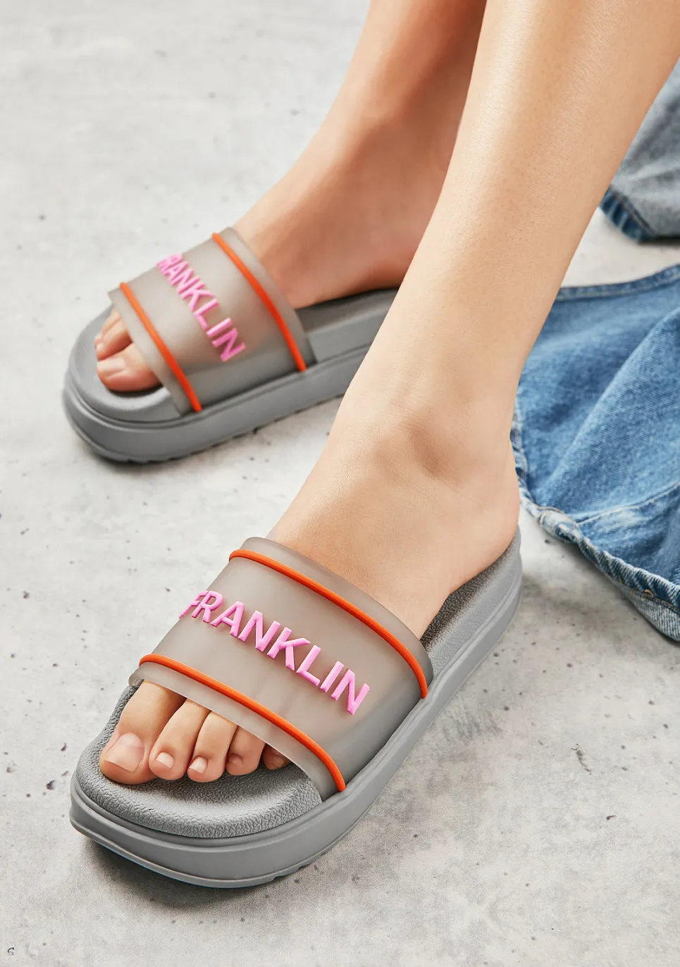 D.Franklin Dana Slide Summer Club Silver|Damen Sandalen