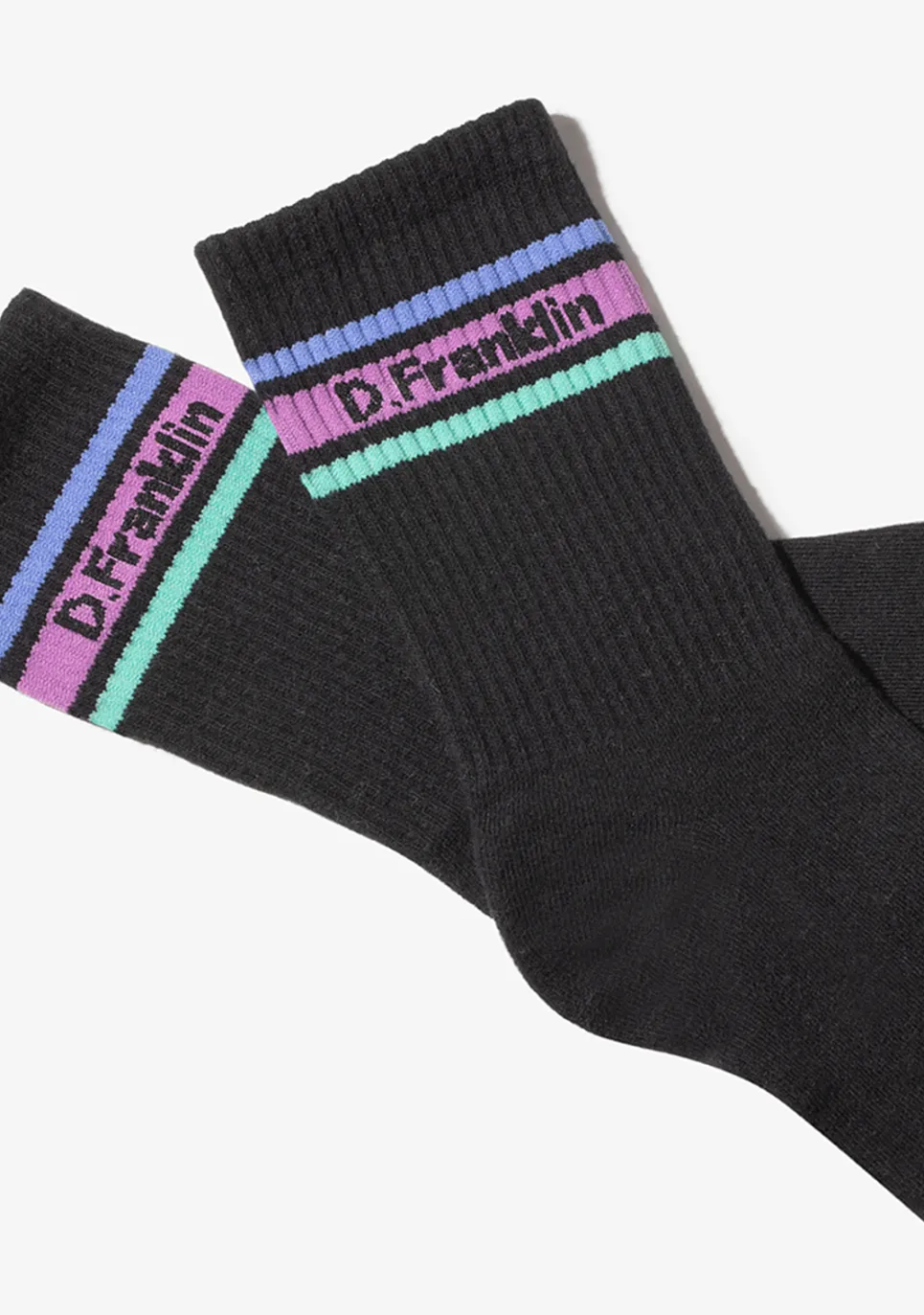 D.Franklin DF 3 Stripes Socks 2 Pack Pastel Black-White|Damen Socken