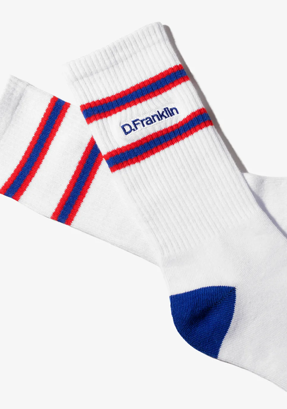 D.Franklin DF 6 Stripes Socks 2 Pack White-Blue|Herren Socken
