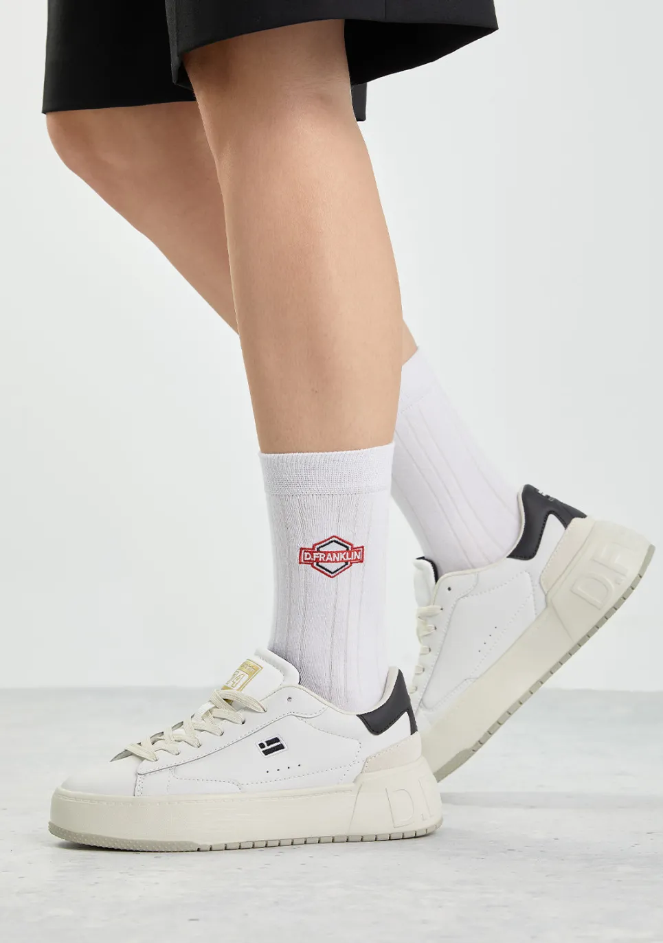 D.Franklin DF Patch Socks White|Damen Socken|Socken