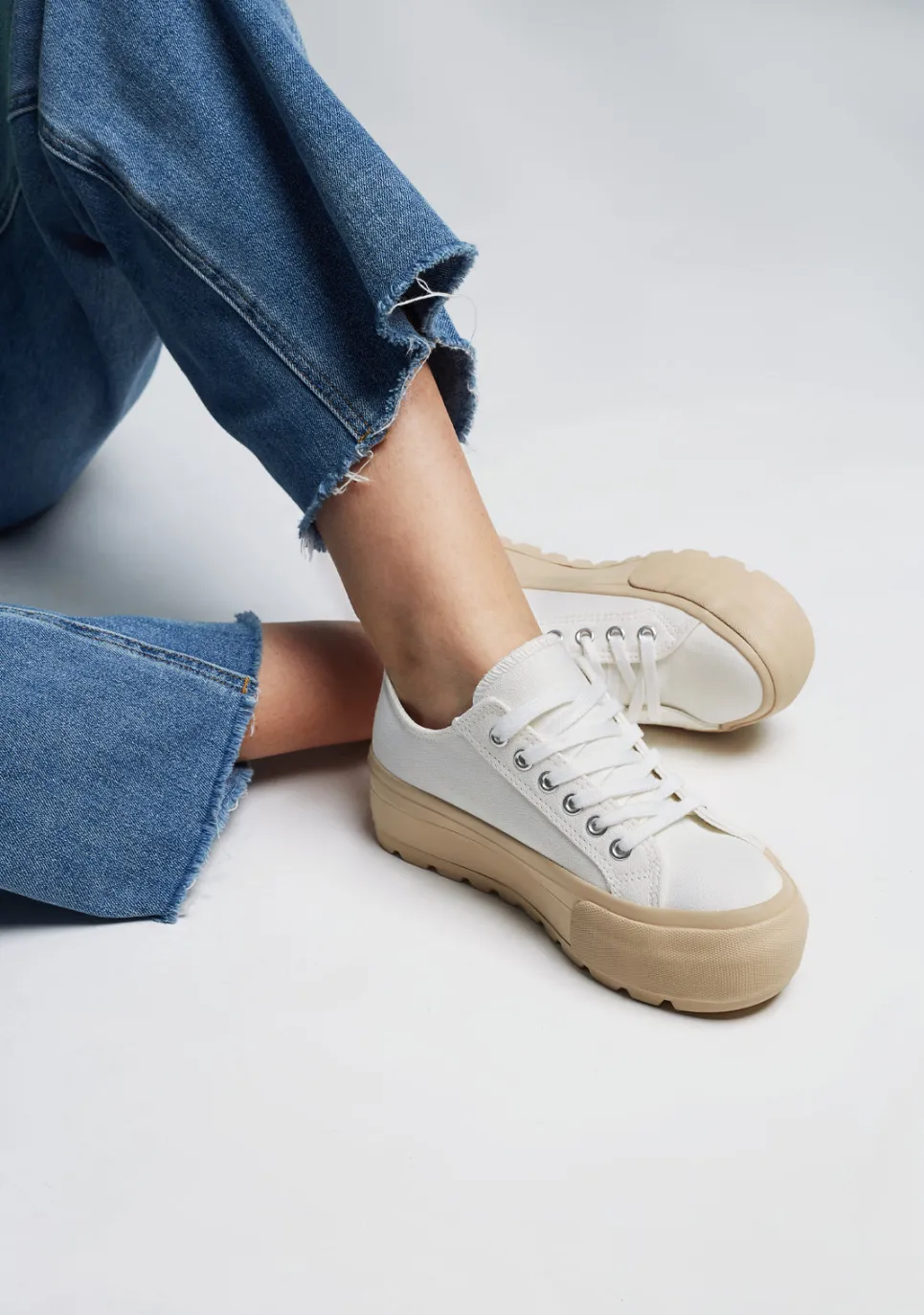 D.Franklin Eclipse Recycled White V.2|Damen Plattform-Sneakers|Sneakers