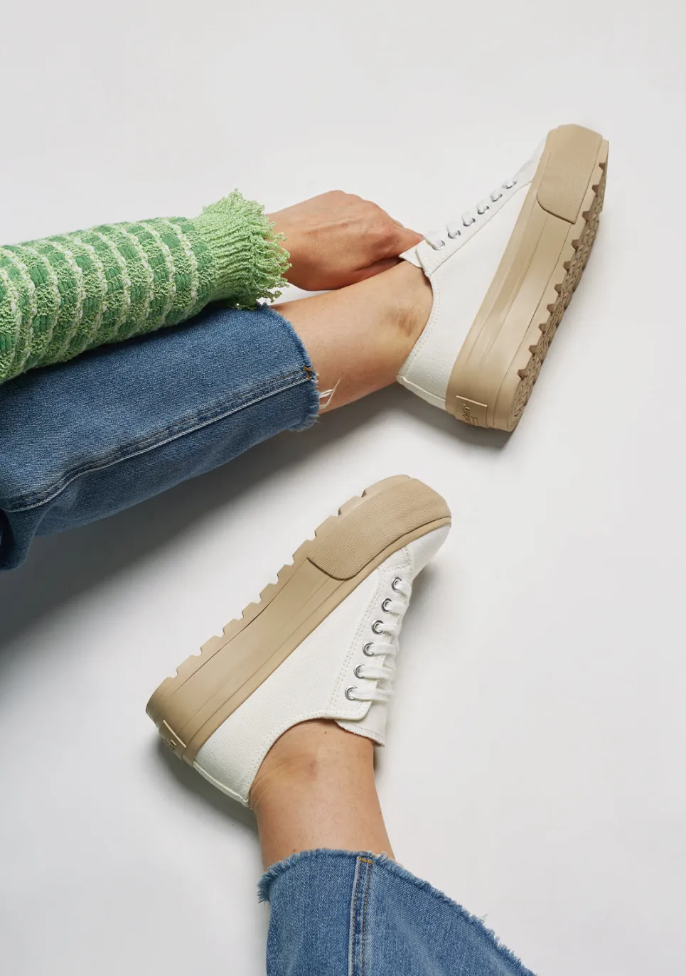 D.Franklin Eclipse Recycled White V.2|Damen Plattform-Sneakers|Sneakers