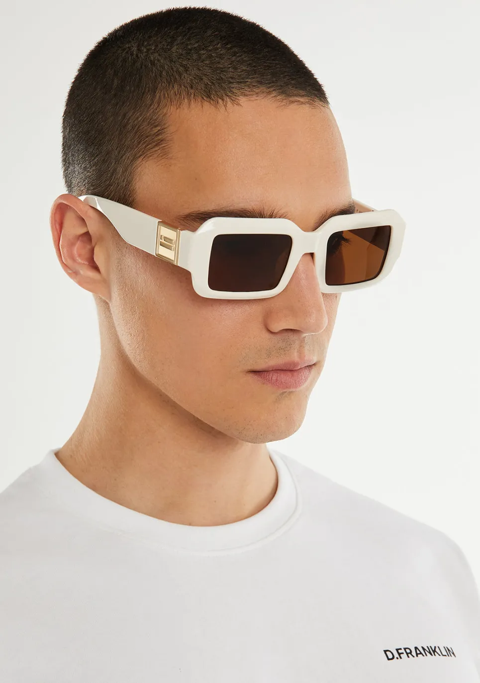 D.Franklin Emblem GEO White Ivory / Brown|Damen Polarisierte Sonnenbrillen