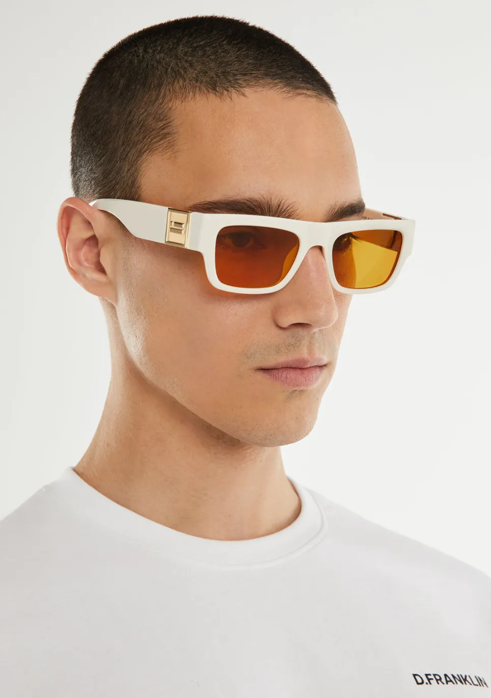 D.Franklin Emblem SQ White Ivory / Yellow|Damen Polarisierte Sonnenbrillen