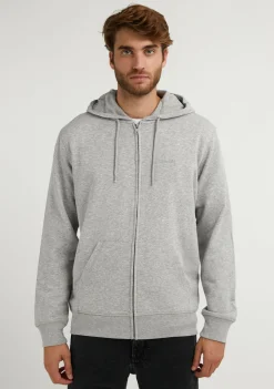 D.Franklin Embroidery Logo Zip Hoodie Grey|Damen Sweatshirts|Sweatshirts