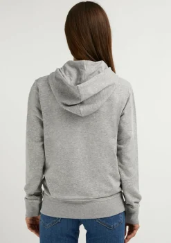 D.Franklin Embroidery Logo Zip Hoodie Grey|Damen Sweatshirts|Sweatshirts