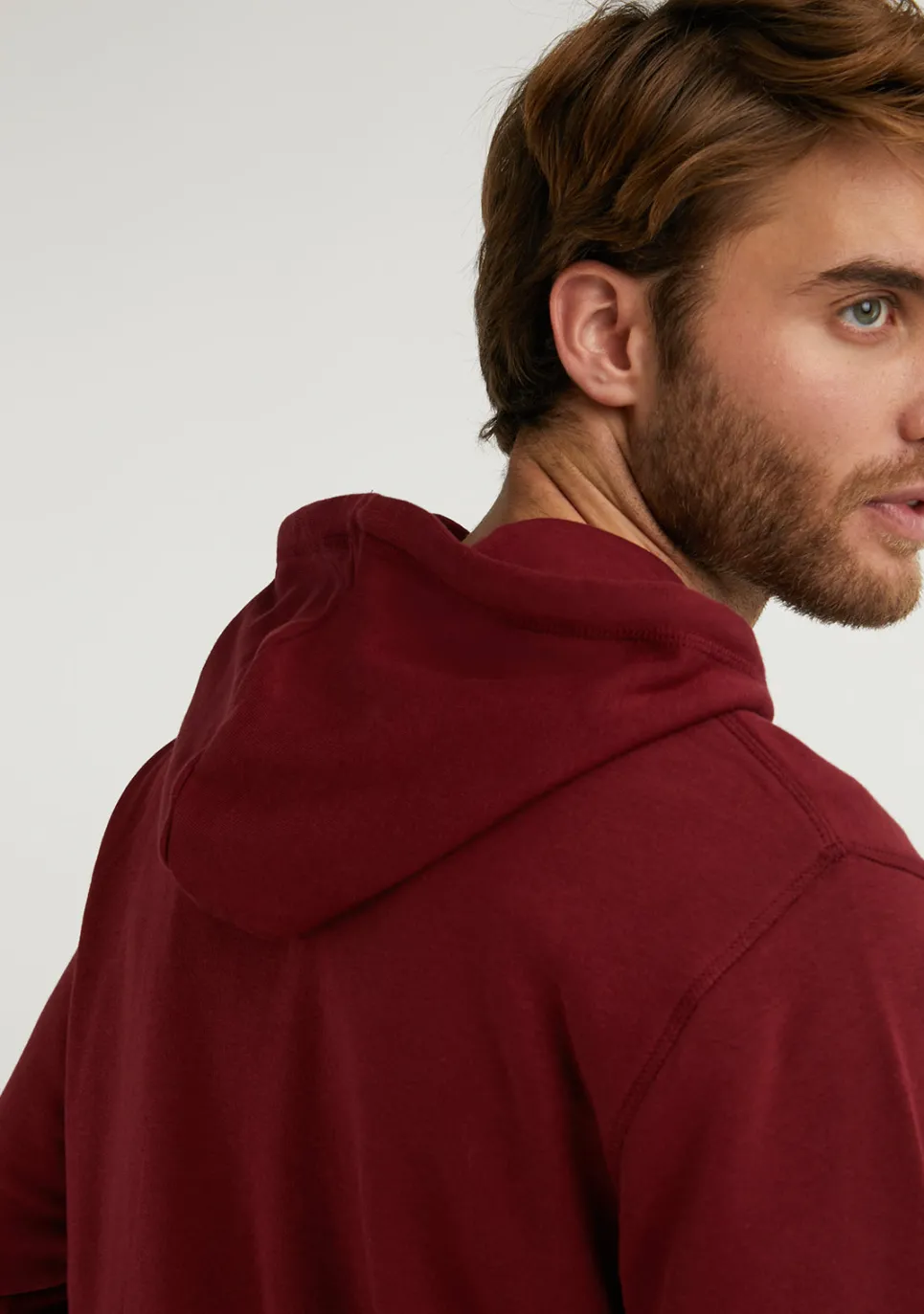 D.Franklin Embroidery Logo Zip Hoodie Burgundy|Herren Sweatshirts
