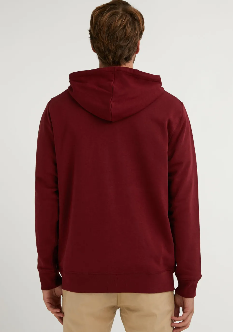 D.Franklin Embroidery Logo Zip Hoodie Burgundy|Herren Sweatshirts