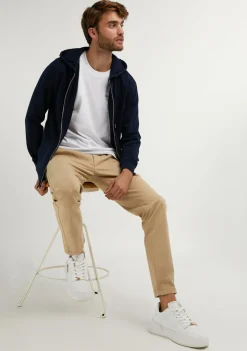 D.Franklin Embroidery Logo Zip Hoodie Navy|Herren Sweatshirts