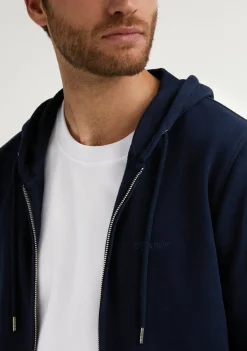 D.Franklin Embroidery Logo Zip Hoodie Navy|Herren Sweatshirts
