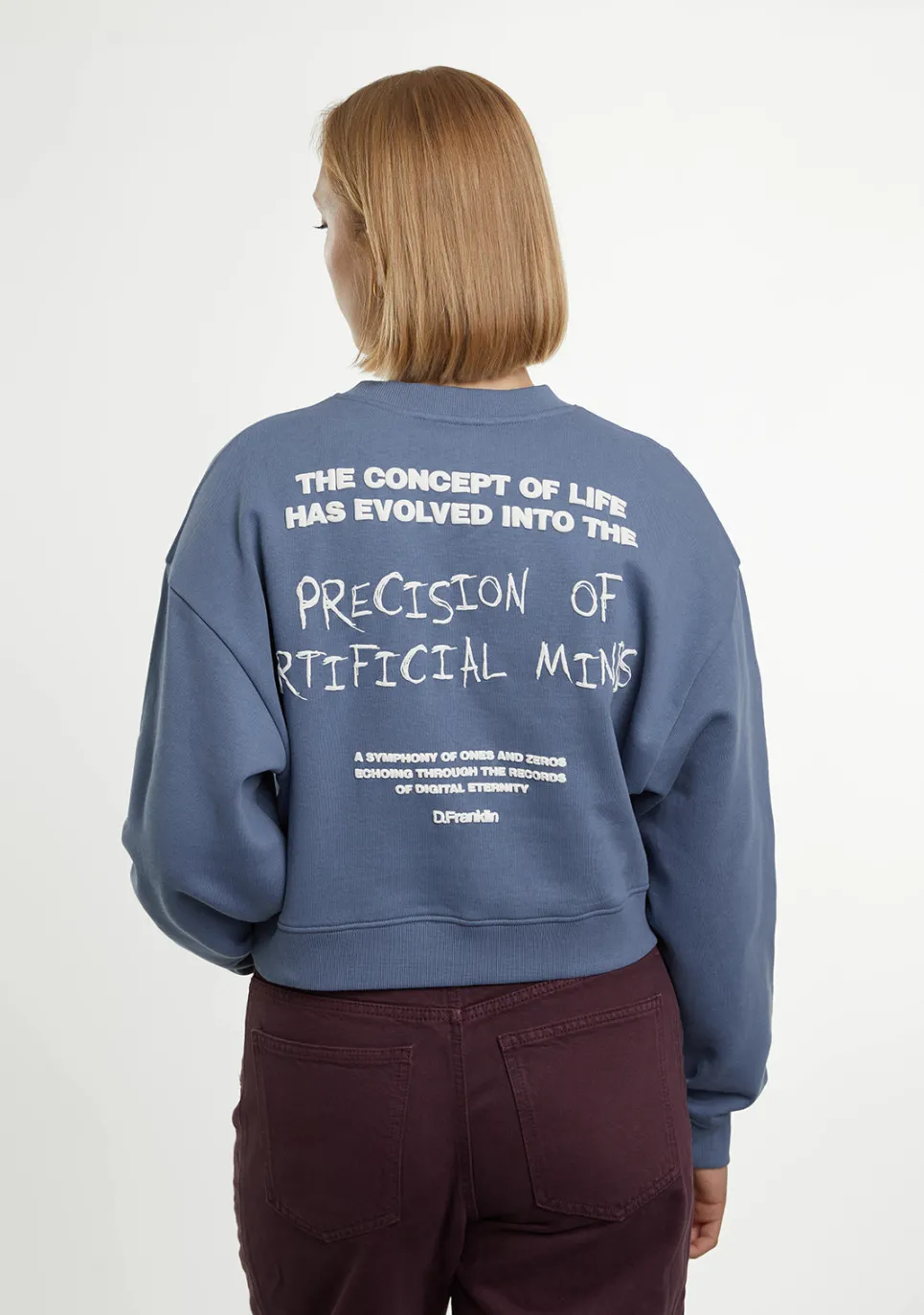 D.Franklin Eternity Crop Sweatshirt Blue|Damen Sweatshirts