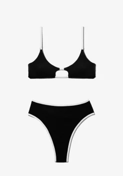 D.Franklin Feroe Top + Wake Bottom Bikini Black|Damen Bikinis Und Einteiler