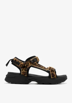 D.Franklin Flame Sandal Strips Leopard|Damen Sandalen