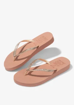 D.Franklin Flip Flop Glitter Magnesium|Damen Sandalen