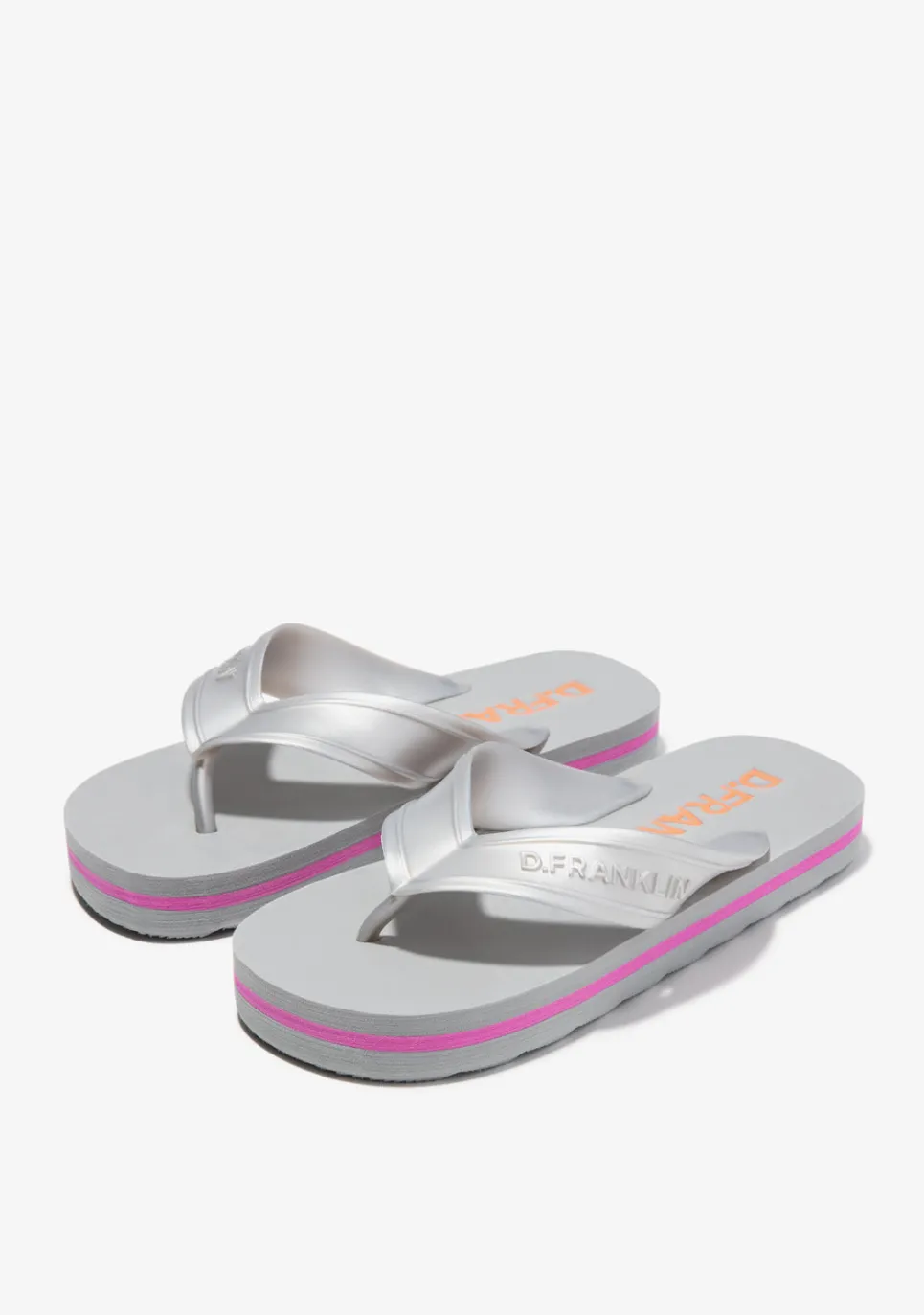 D.Franklin Flop Summer Club Silver|Damen Sandalen