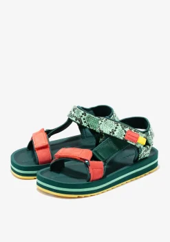 D.Franklin Forest High Strips Green|Damen Sandalen
