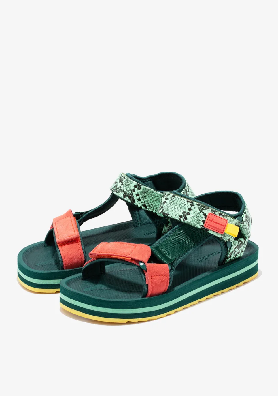 D.Franklin Forest High Strips Green|Damen Sandalen