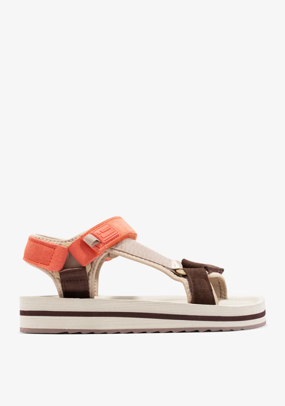 D.Franklin Forest High Strips Orange|Damen Sandalen