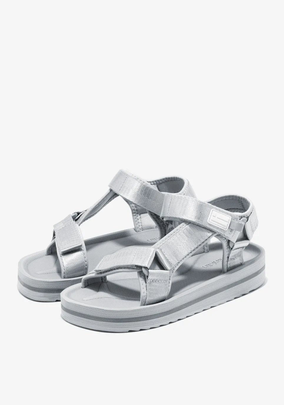 D.Franklin Forest High Strips Silver|Damen Sandalen