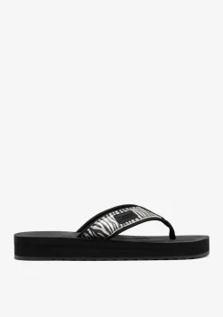 D.Franklin Forest Neo Slides Animal Print Black|Damen Sandalen