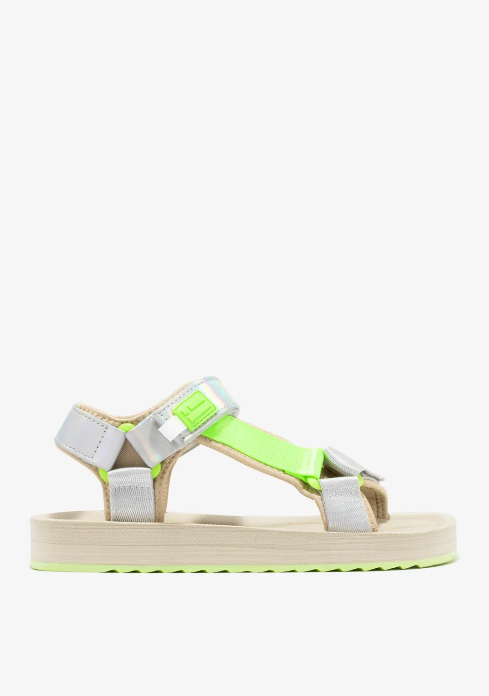 D.Franklin Forest Neo Strips Neon Lime|Damen Sandalen