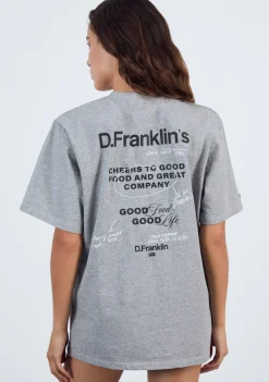 D.Franklin Good Life T-Shirt Grey Melange|Damen T-Shirts|T-Shirts