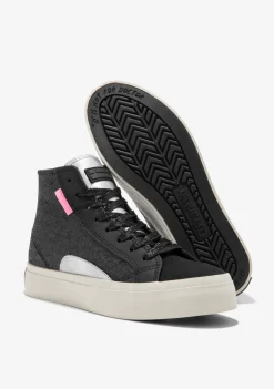 D.Franklin Half Moon High Glitter Black|Damen Sneakers