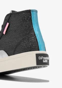 D.Franklin Half Moon High Glitter Black|Damen Sneakers