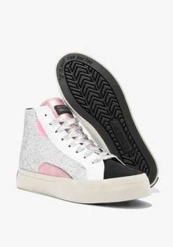 D.Franklin Half Moon High Glitter Silver|Damen Sneakers