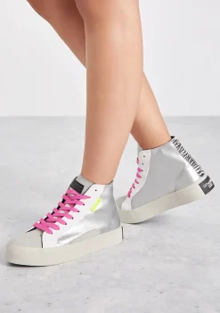 D.Franklin Half Moon High Silver|Damen Sneakers