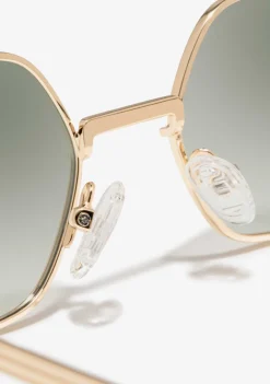 D.Franklin Hex Legacy Gold / Gradient Green|Damen Eckige Sonnenbrillen|Eckige Sonnenbrillen