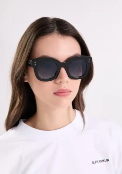 D.Franklin Holly Black / Gradient Black|Damen Runde Sonnenbrillen