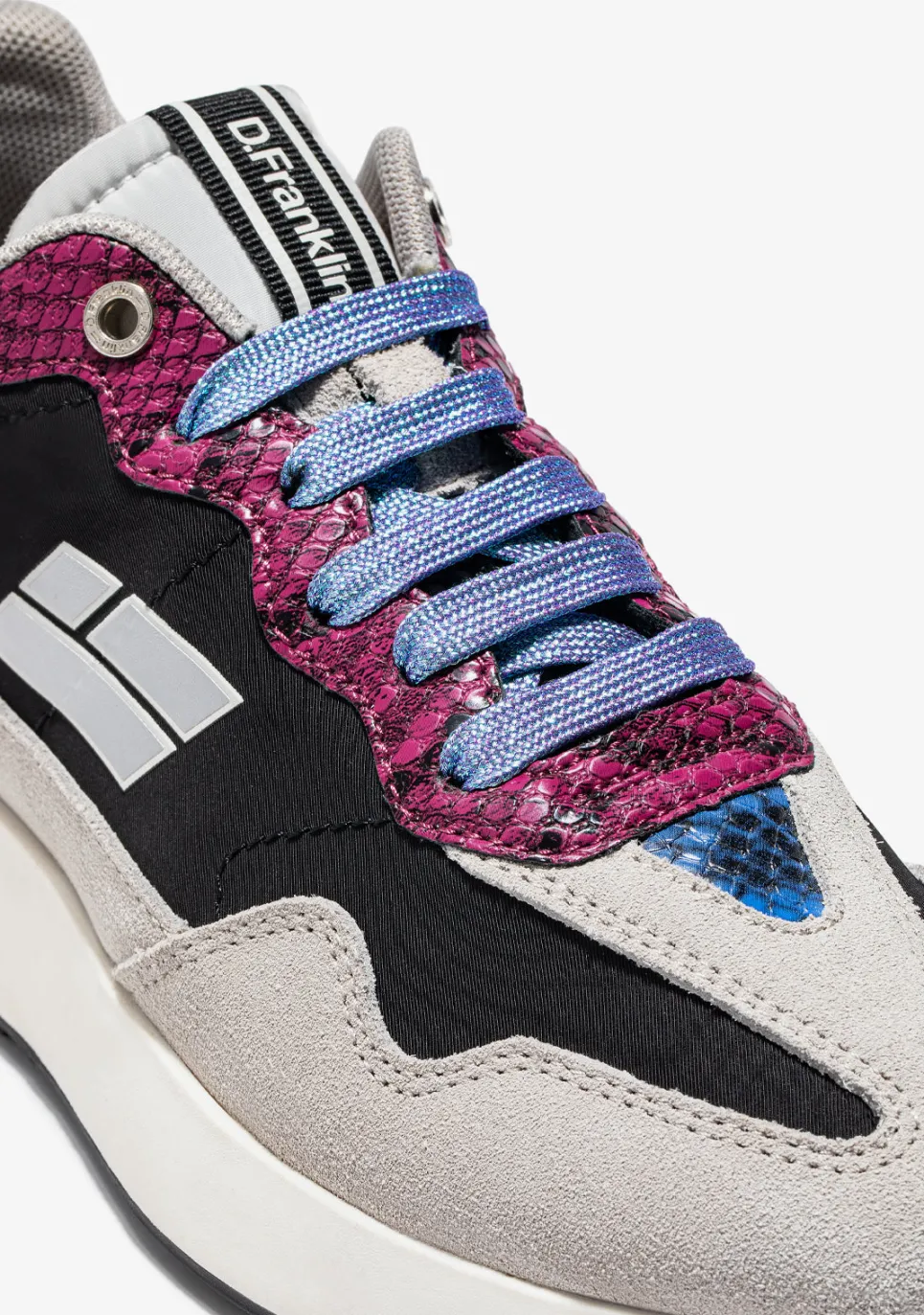 D.Franklin Iridescent Blue Shine Shoelaces|Damen Schnürsenkel|Schnürsenkel